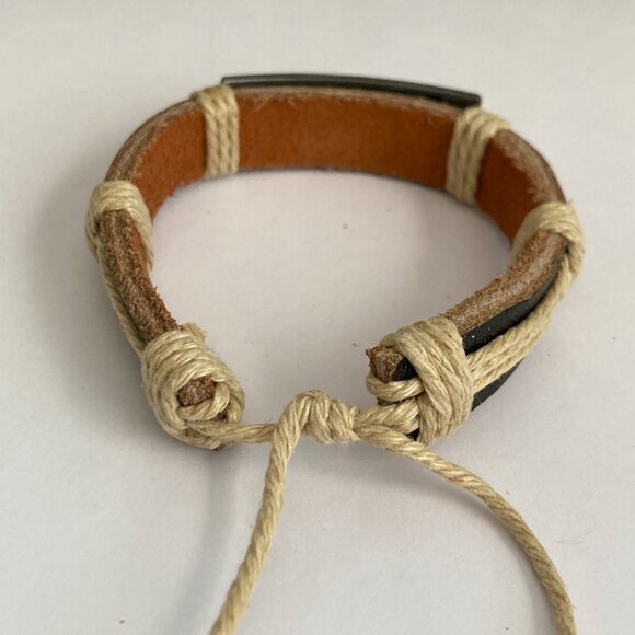 Vintage The Lords Prayer Leather Bracelet Mens Womens Adjustable Rope Catholic - Picture 7 of 10